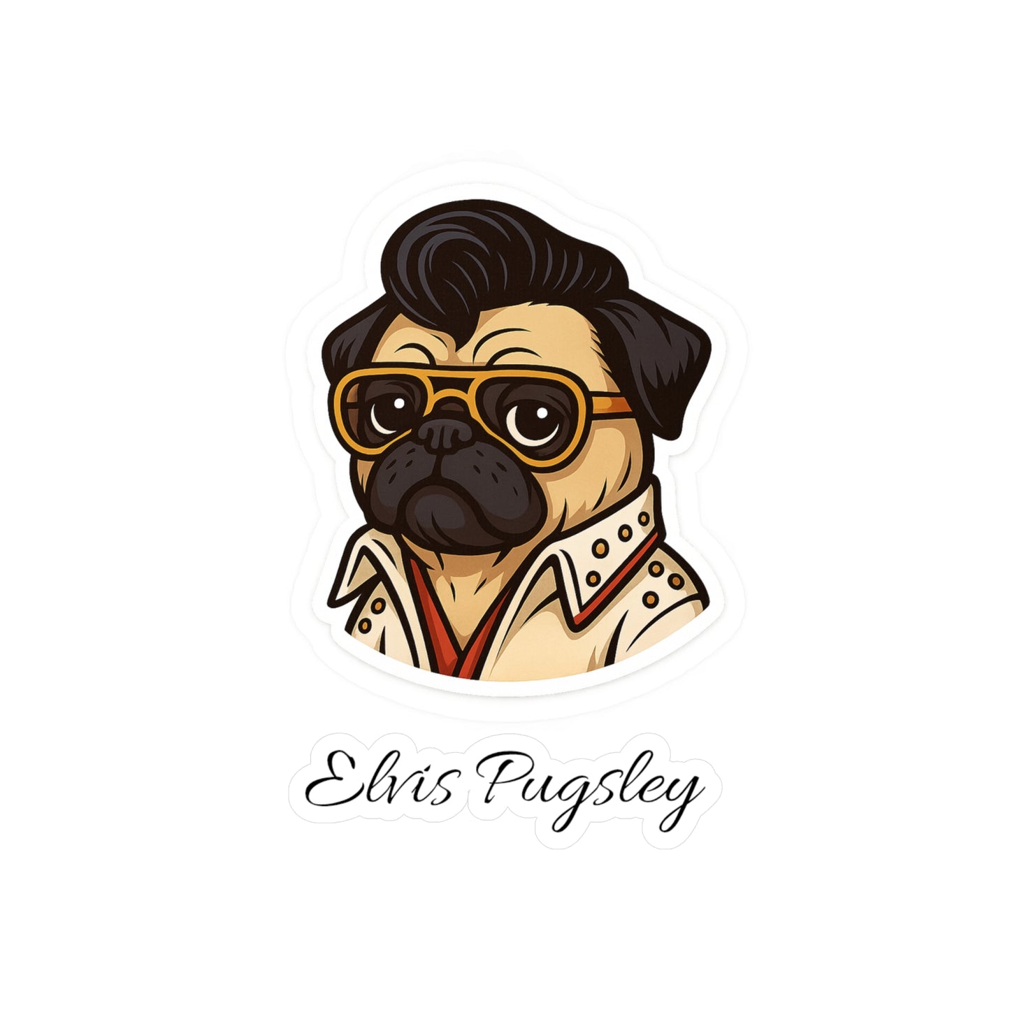 Elvis Pugsley Sticker