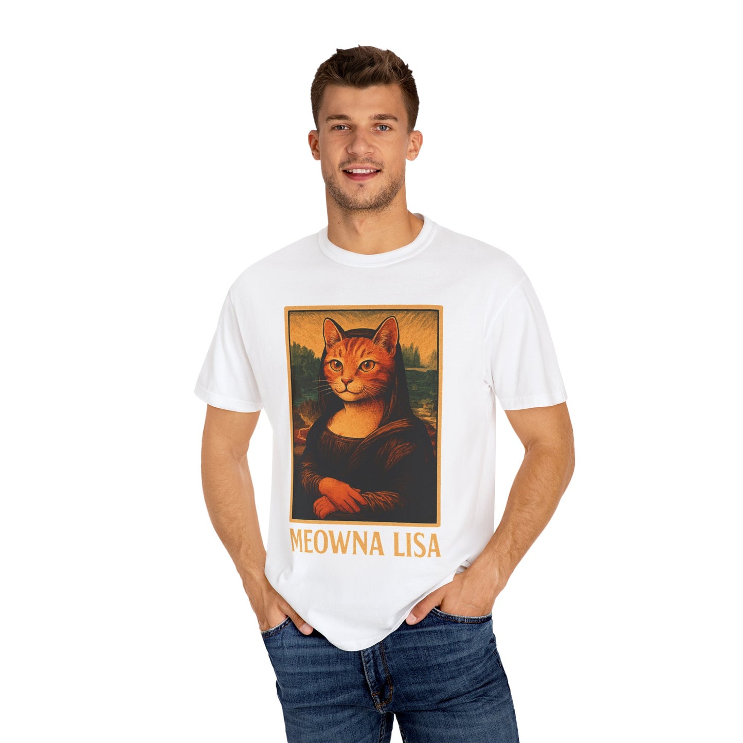 Meowna Lisa Cat Lovers T-Shirt | Unisex 100% Cotton