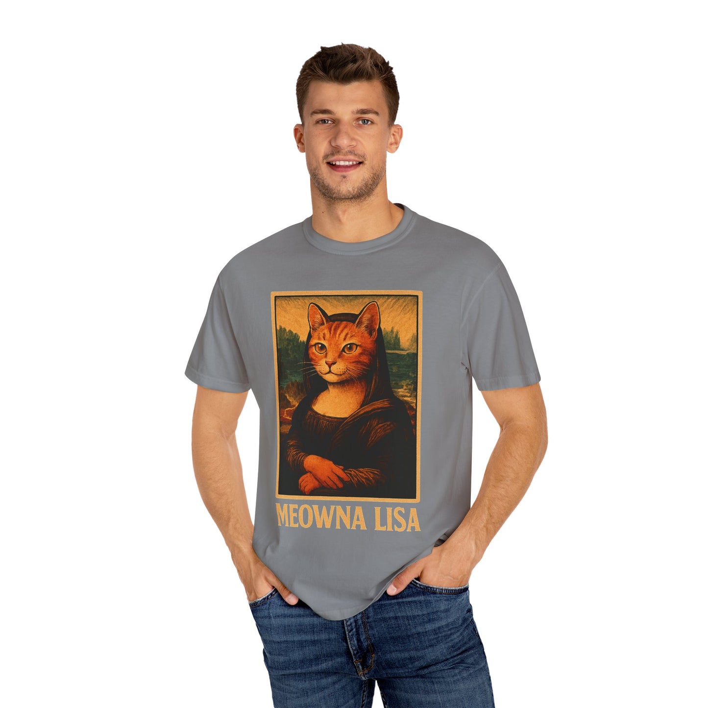 Meowna Lisa Cat Lovers T-Shirt | Unisex 100% Cotton