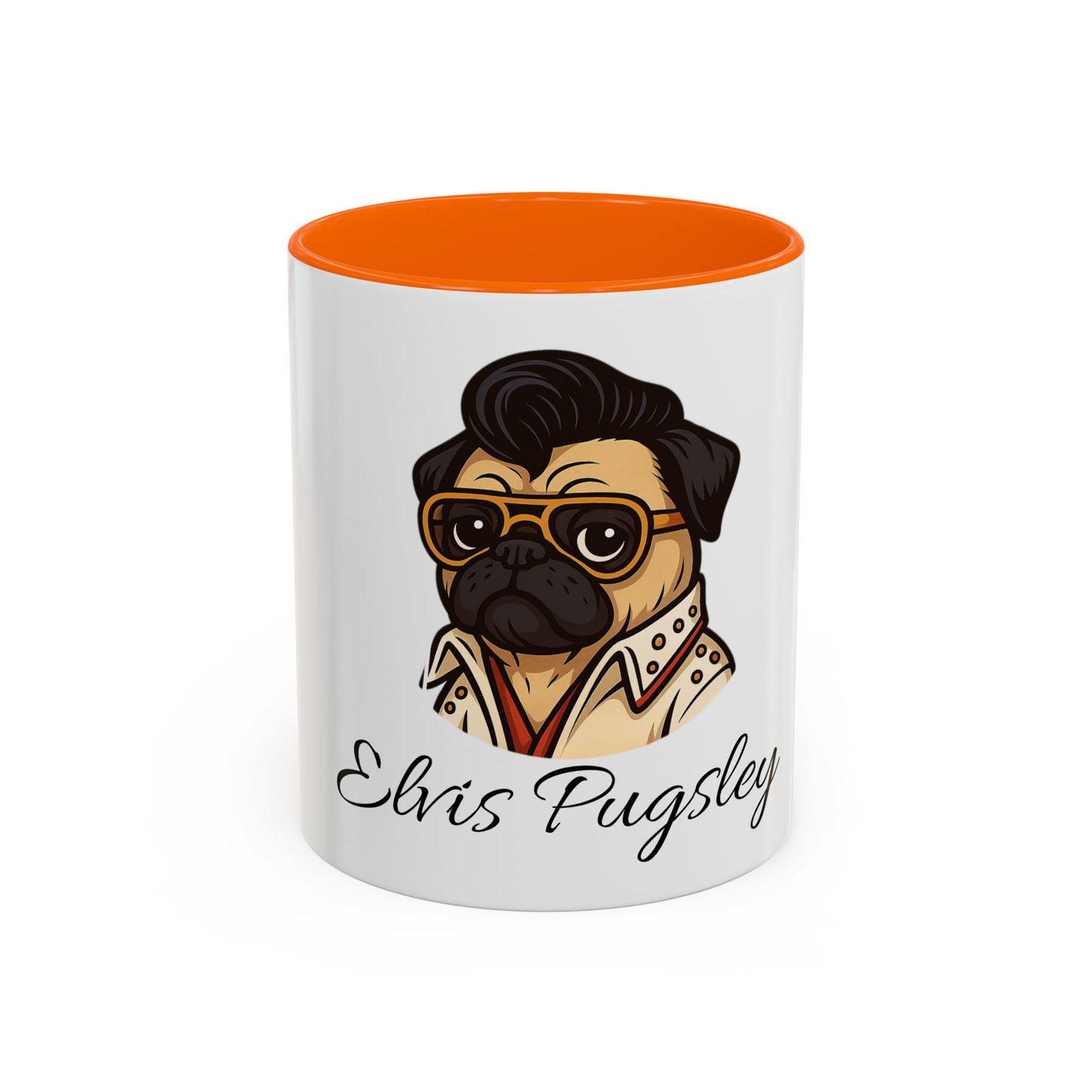 Elvis Pugsley Coffee Mug, Fun Dog Lover Gift, Unique Pet Mug, Home Decor, Coffee Cup for Dog Owners