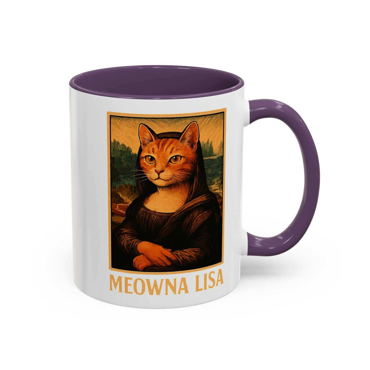 Meowna Lisa Cat | Ceramic with Colored Interior