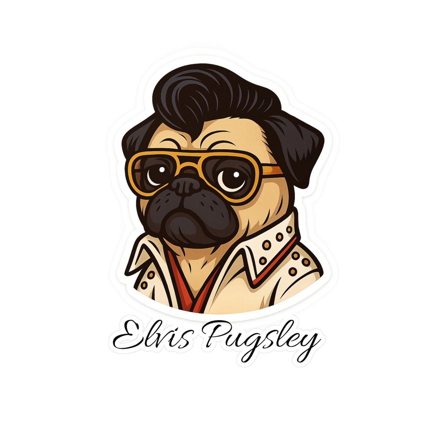 Elvis Pugsley Sticker