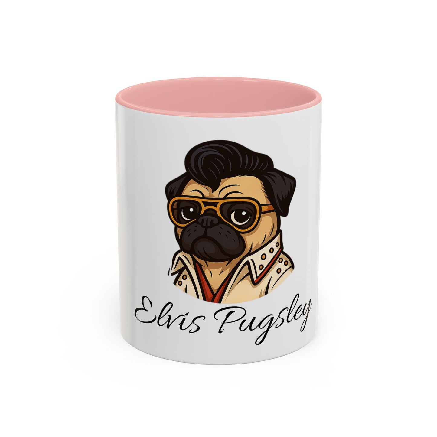 Elvis Pugsley Coffee Mug, Fun Dog Lover Gift, Unique Pet Mug, Home Decor, Coffee Cup for Dog Owners