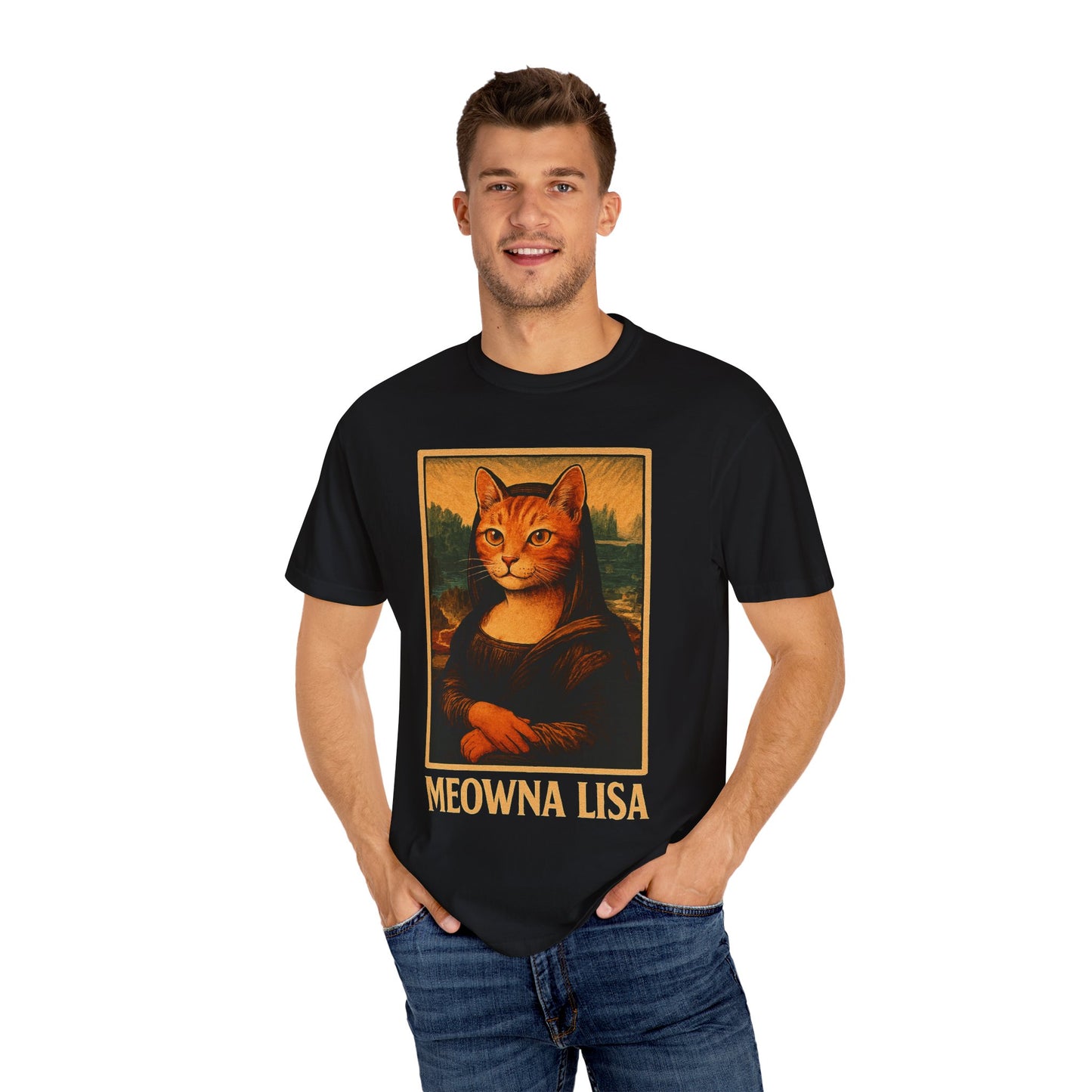 Meowna Lisa Cat Lovers T-Shirt | Unisex 100% Cotton
