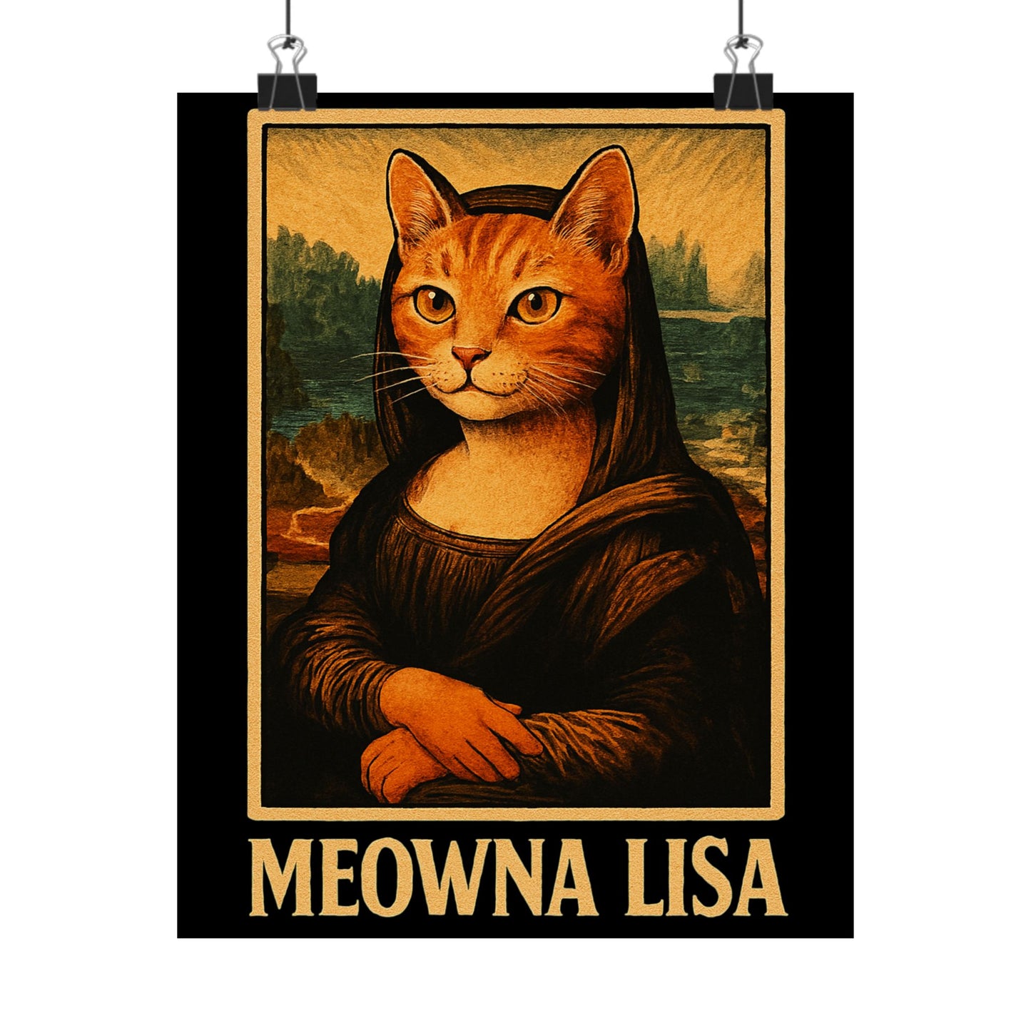 Meowna Lisa Cat Art Poster | Unique Gift for Cat Lovers