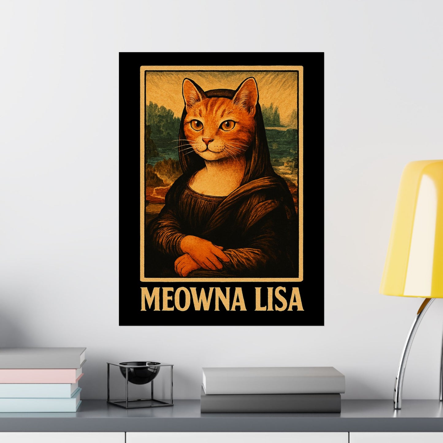 Meowna Lisa Cat Art Poster | Unique Gift for Cat Lovers