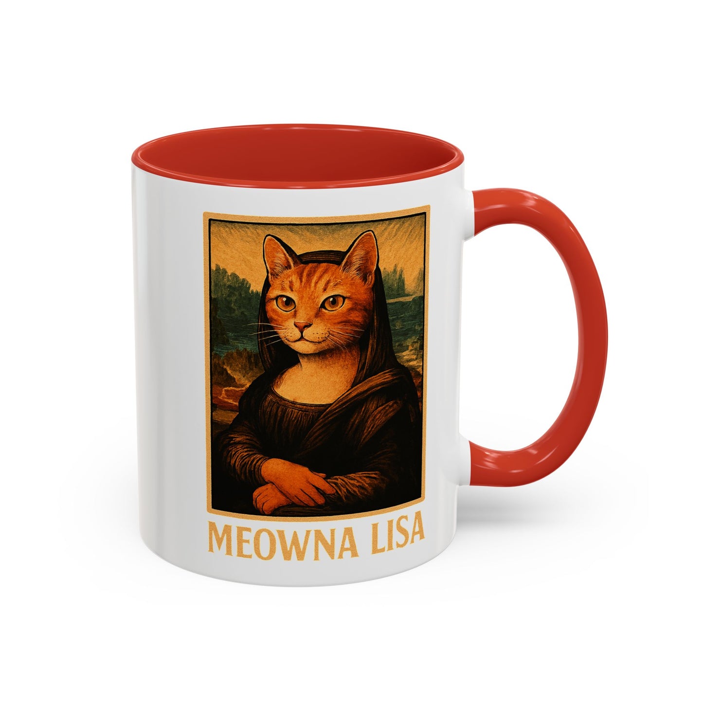 Meowna Lisa Cat | Ceramic with Colored Interior