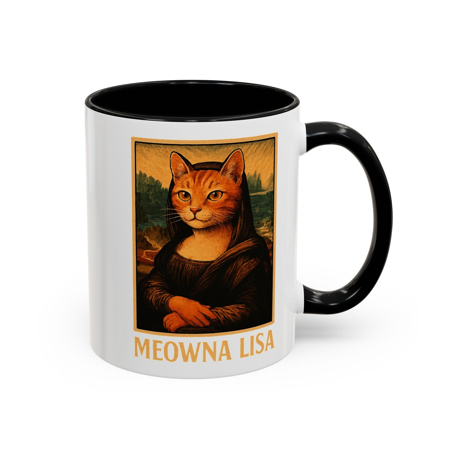 Meowna Lisa Cat | Ceramic with Colored Interior