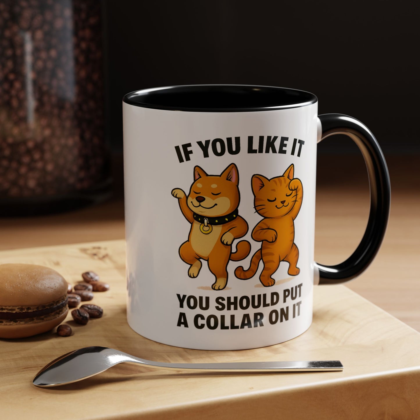If You Like It, Put a Necklace on It | Funny Pet Mug | Ceramic Mug with Colored Interior
