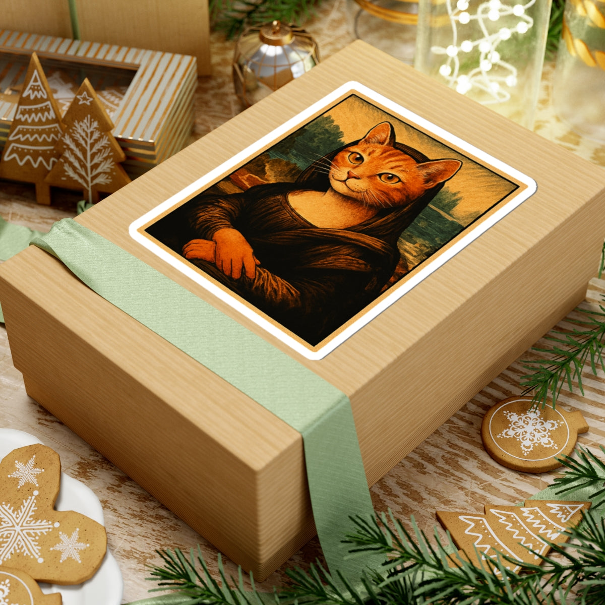 Vinyl Sticker | Meowna Lisa Cat Lover Gift