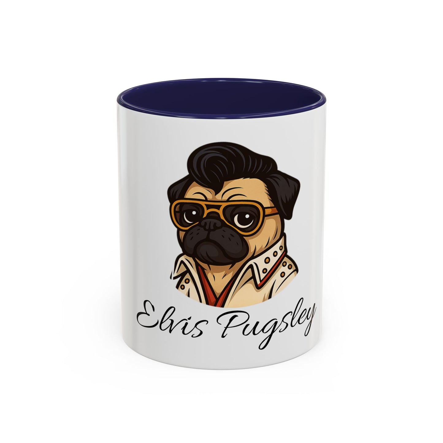 Elvis Pugsley Coffee Mug, Fun Dog Lover Gift, Unique Pet Mug, Home Decor, Coffee Cup for Dog Owners