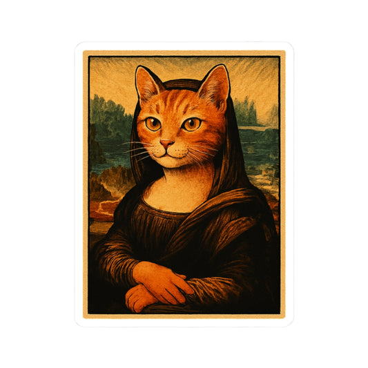 Vinyl Sticker | Meowna Lisa Cat Lover Gift