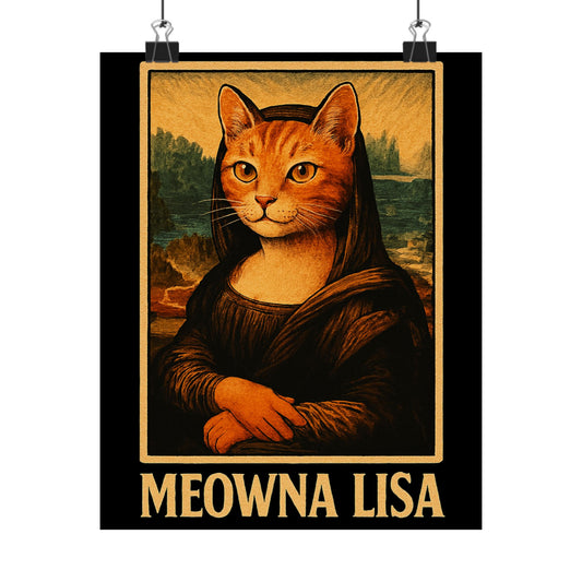 Meowna Lisa Cat Art Poster | Unique Gift for Cat Lovers