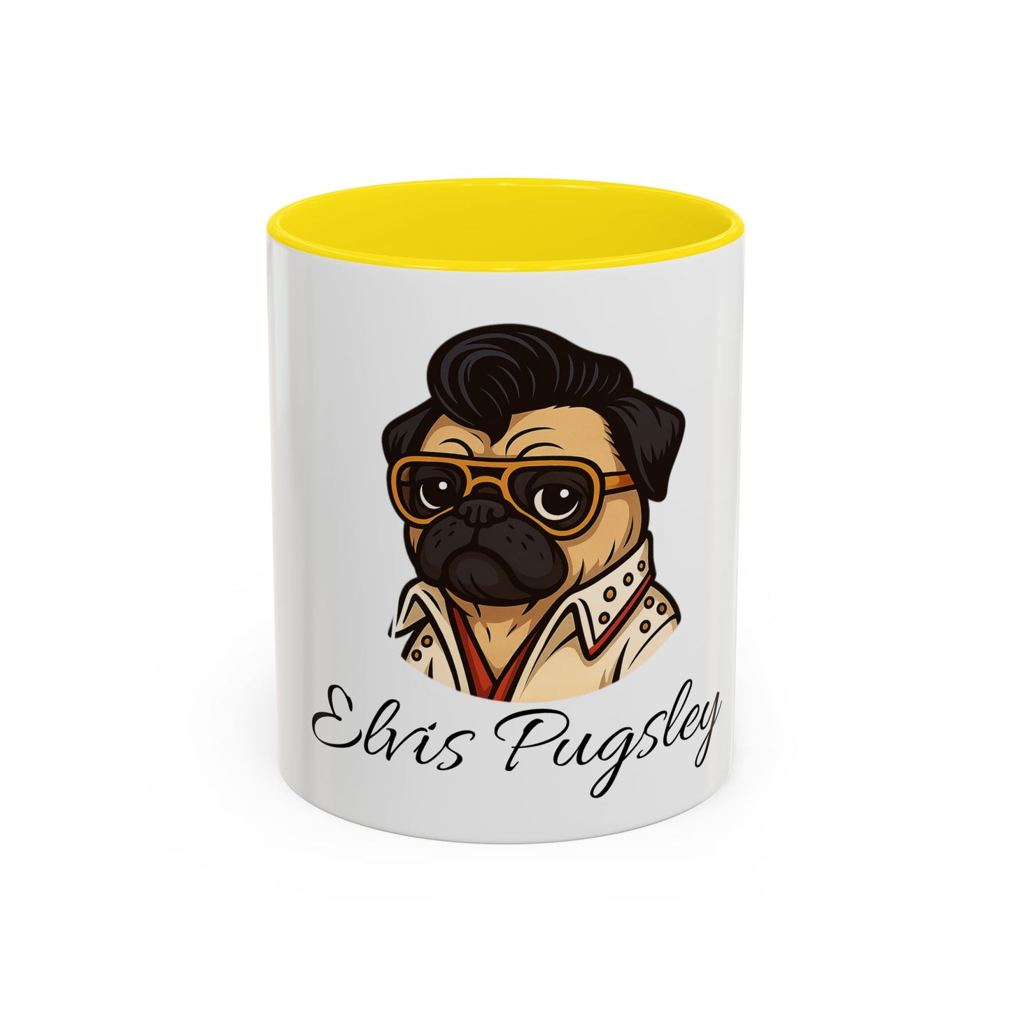 Elvis Pugsley Coffee Mug, Fun Dog Lover Gift, Unique Pet Mug, Home Decor, Coffee Cup for Dog Owners