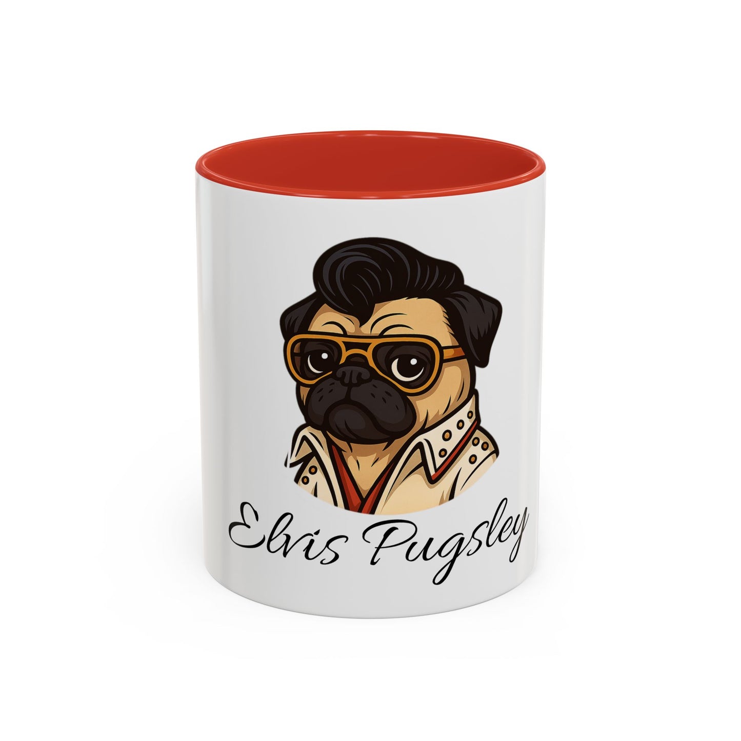 Elvis Pugsley Coffee Mug, Fun Dog Lover Gift, Unique Pet Mug, Home Decor, Coffee Cup for Dog Owners