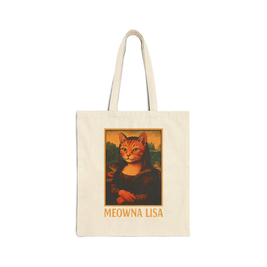 Meowna Lisa Cat Tote Bag | 100% Cotton | Eco-Friendly