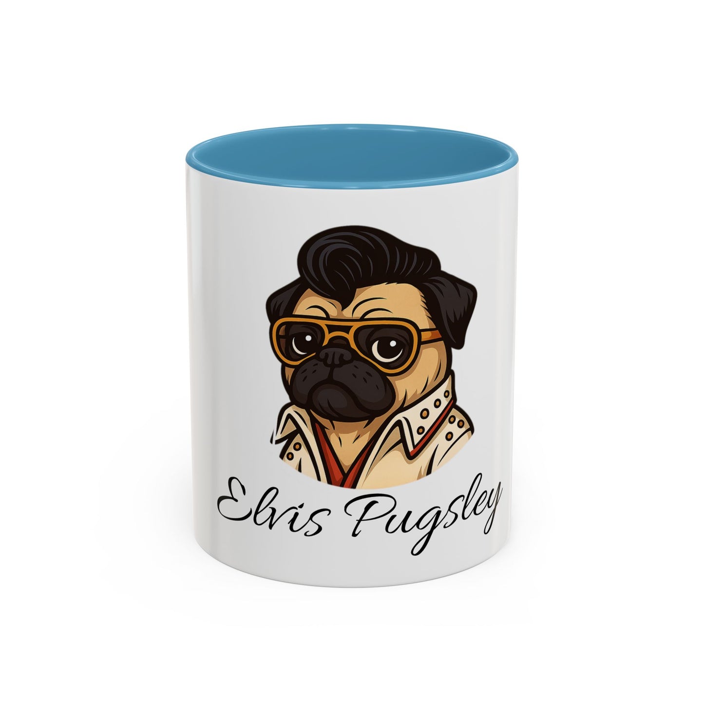 Elvis Pugsley Coffee Mug, Fun Dog Lover Gift, Unique Pet Mug, Home Decor, Coffee Cup for Dog Owners