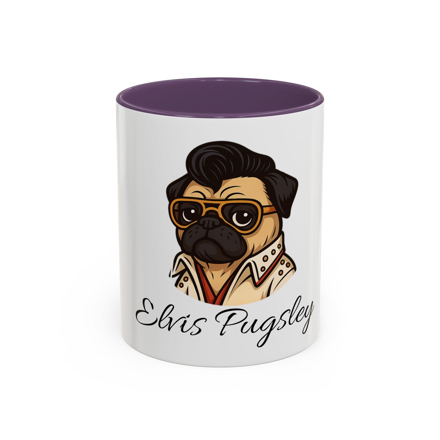 Elvis Pugsley Coffee Mug, Fun Dog Lover Gift, Unique Pet Mug, Home Decor, Coffee Cup for Dog Owners